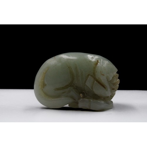 380 - A Chinese Beautifully Hand Carved Jade Figure of a Horse Lying Down.

L: Approximately 5cm