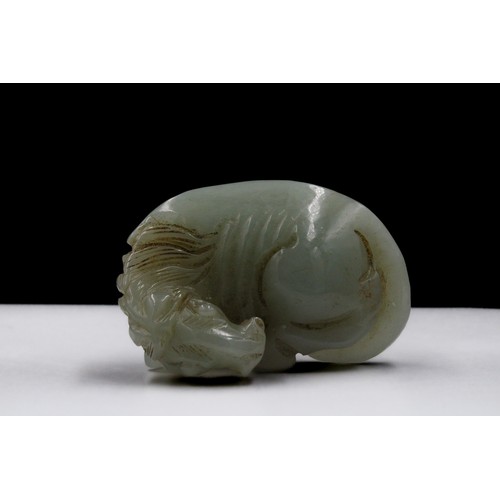 380 - A Chinese Beautifully Hand Carved Jade Figure of a Horse Lying Down.

L: Approximately 5cm