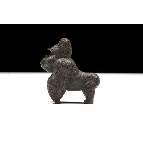 393 - A Japanese Bronze Okimono Figure of a Gorilla.

H: Approximately 4.7cm