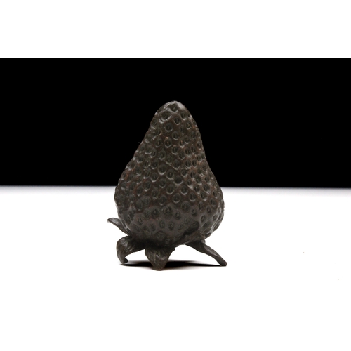 394 - A Japanese Bronze Okimono Figure of a Strawberry.

H: Approximately 5.9cm