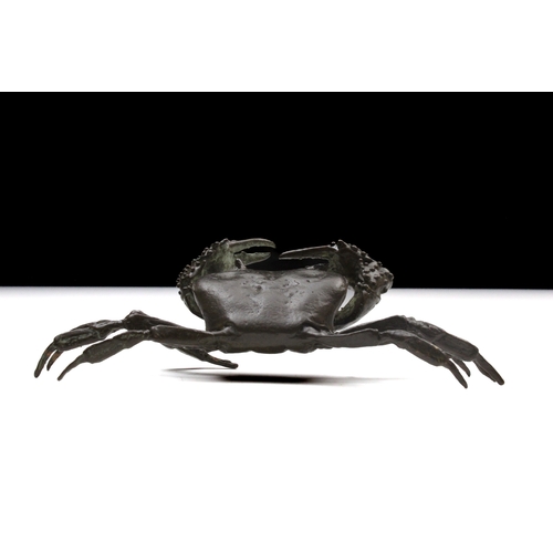 395 - A Japanese Bronze Okimono Figure of a Crab.

L: Approximately 13cm
H Approximately 6cm