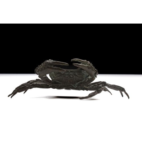 395 - A Japanese Bronze Okimono Figure of a Crab.

L: Approximately 13cm
H Approximately 6cm