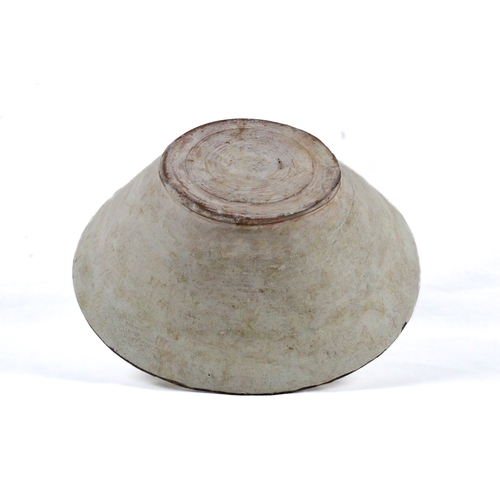 84 - An Islamic Nishapur Ceramic Bowl with Kufic Inscription.

D: Approximately 26.4cm