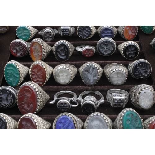 454 - A Collection of 50 Intaglio Rings.