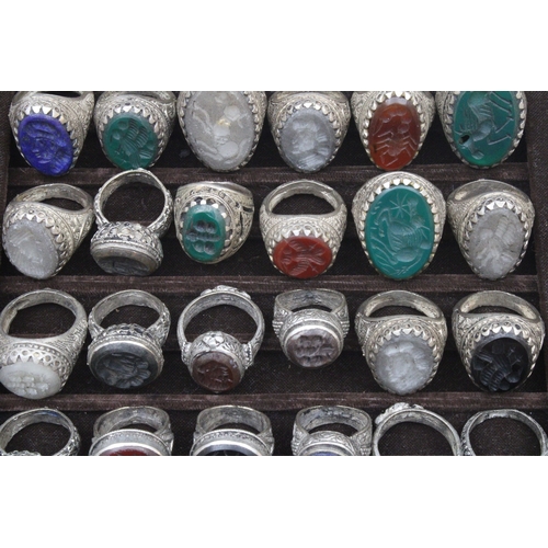 457 - A Collection of 50 Intaglio Rings.