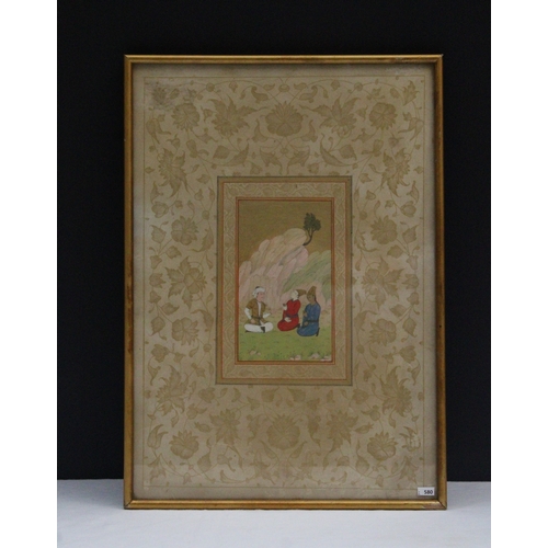 128 - An Indian Persian Mughal School Painting Depicting a Nobility and a Saint.

Frame Size: 34 x 24cm