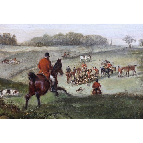 461 - A Late 19th- Early 20th Century Hunting Scene by  CHARLES WALLER SHAYER (1826-1914, British). 'Oil o... 