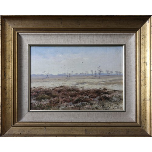 467 - A George Edward Lodge (1860-1954) Landscape, Oil on canvas laid to board.  
Signed lower right and i... 