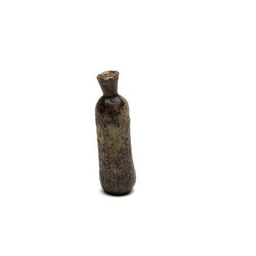 186 - An Islamic Light Green Glass Bottle from the 11-12th Century.

H: Approximately 10cm