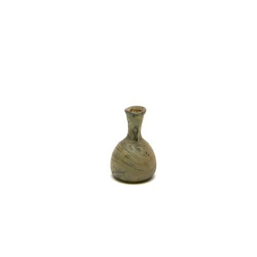 192 - An Islamic Green Glass Small Bottle with Patina from the 11-12th Century.

H: Approximately 5.4cm