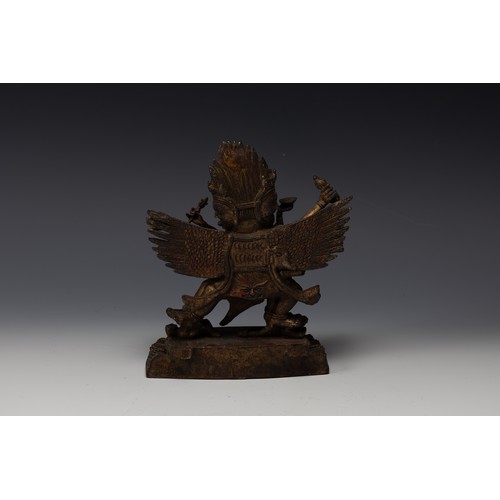 395 - A Tibetan Bronze Gilt Buddhist Figure of Yamantaka Vajrabhairava.

H: Approximately 21cm