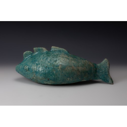 199 - A Sassanid Green Ceramic Bottle in the Form of a Fish.

L: Approximately 34.5cm