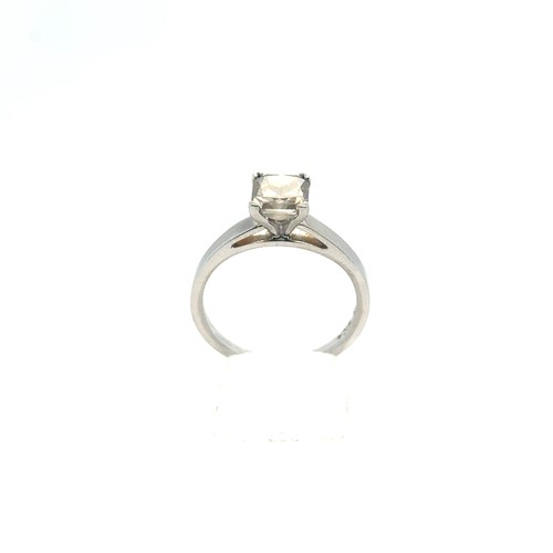 435 - A Square Radiant Cut Diamond Solitaire Ring in White Gold.

Diamond Weight: Approximately 1.2ct+
Sta... 