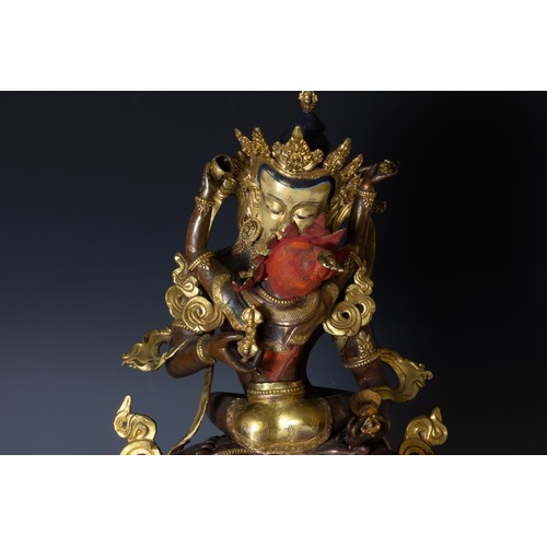 399 - A Large Tibetan Bronze Figure of Vajrasattva.

H: Approximately 45cm