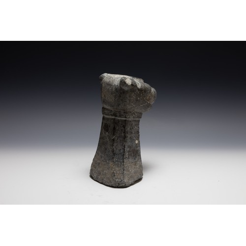 284 - An Antique Indian Islamic Schist Spout in the Form of a Lion. 

H: Approximately 27cm