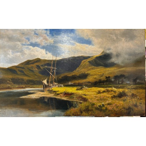 468 - A Very Large Landscape Painting by Robert Gallon (1845-1925) from the 19th Century.

Signed 'R. Gall... 