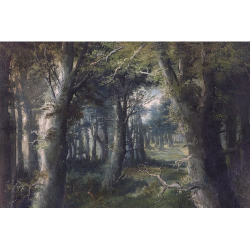 473 - English School 
Circa 1870
A Woody Landscape with Figures Amongst Trees 
Oil on Canvas 
76 x 51cm
In... 