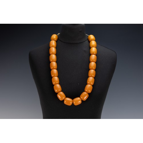 457 - A Tribal Yemeni Amber Colour Beads Necklace.

269g