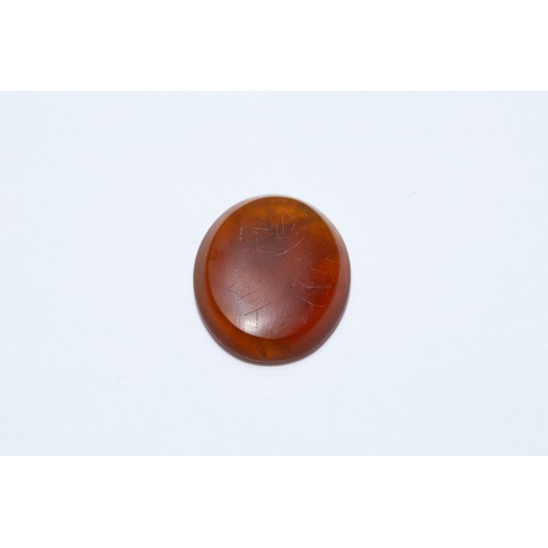 209 - An Ancient Roman Red Agate Circular Stone Depicting Emperor Julius Caesar's Head.

L: Approximately ... 