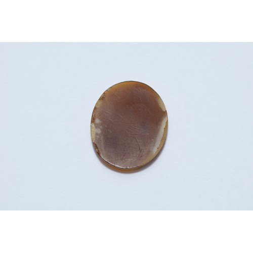 216 - An Ancient Roman Sulaimani Agate Cameo Stone Depicting a Woman Sitting by the Sea.

L: Approximately... 