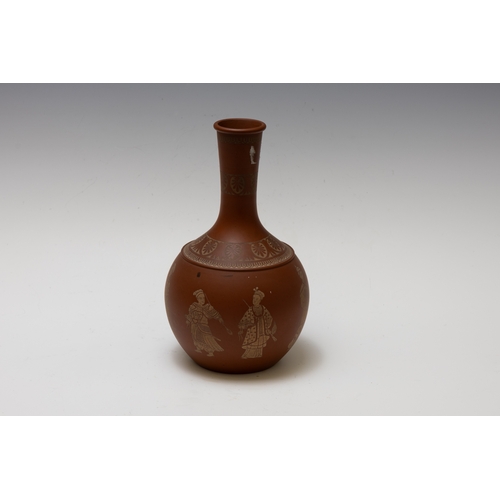 20 - A Chinese Pottery Pot Depicting Floral Patterns and People Standing.

L: Approximately 25cm