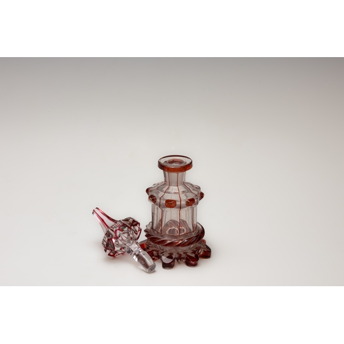 42 - An Antique Bohemian Red Glass Scent Bottle from the 19th Century.