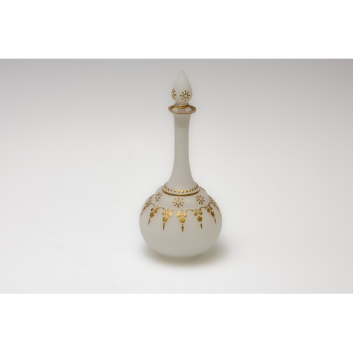 46 - An Antique French Opaline Glass Decanter from the 19th Century.

H: Approximately 20cm