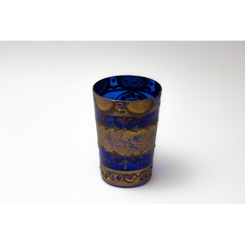 67 - A Vintage Venetian Blue Glass Beaker Cup from the 19th Century.

H: Approximately 14cm