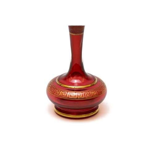 104 - An Antique Bohemian Red Glass Decanter.

H: Approximately 22cm