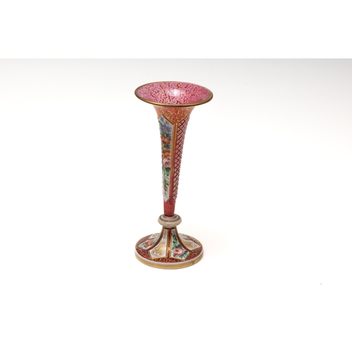 106 - An Antique Bohemian Red Glass Vase from the 19th Century.

H: Approximately 23cm