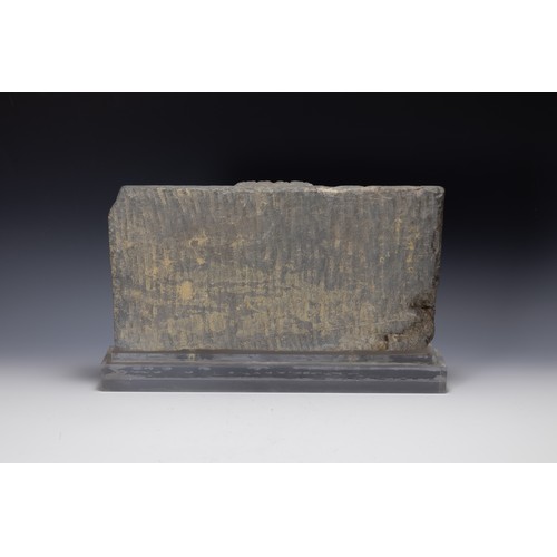 217 - A Gandharan Grey Stone Frieze of a Buddha.

Approximately 44.5 x 23cm