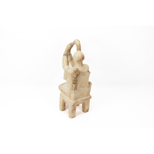 229 - A White Marble Seated Musician in the Style of the 3rd Millennium B.C of the Cyclonic Period.

H: Ap... 