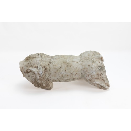 233 - A White Marble Fragmental Roaring Lion from the 12-13th Century from Circa the Seljuk or Ghaznavid P... 