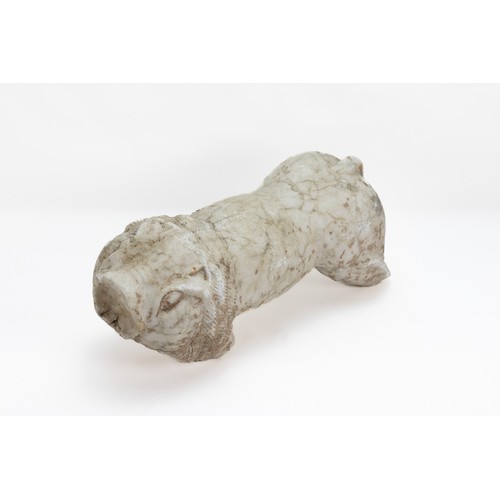 233 - A White Marble Fragmental Roaring Lion from the 12-13th Century from Circa the Seljuk or Ghaznavid P... 