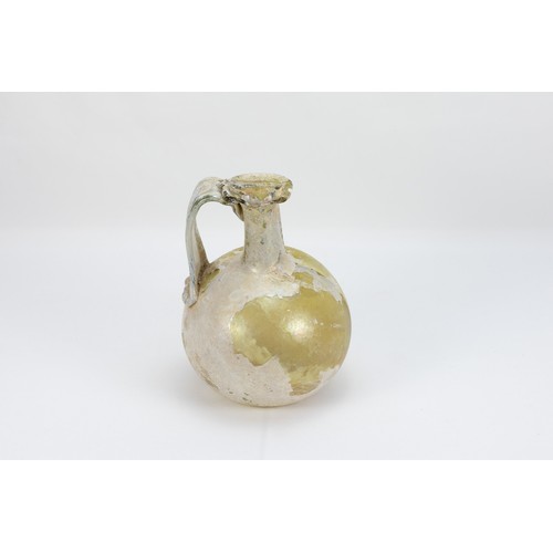 236 - A Large Roman Internally Sectioned Flat Glass Bottle from the 2nd- 3rd Century A.D.

H: Approximatel... 