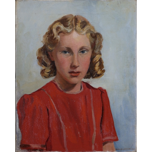 487 - A Mid 20th Century Portrait of a Girl,
Signed and Dated Lower Right
Charles Lindley 1944
Oil on Canv... 