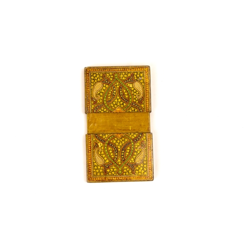 303 - An Islamic Kashmiri Paper Mache Card Holder from the 19th Century.

Approximately: 10x 7cm