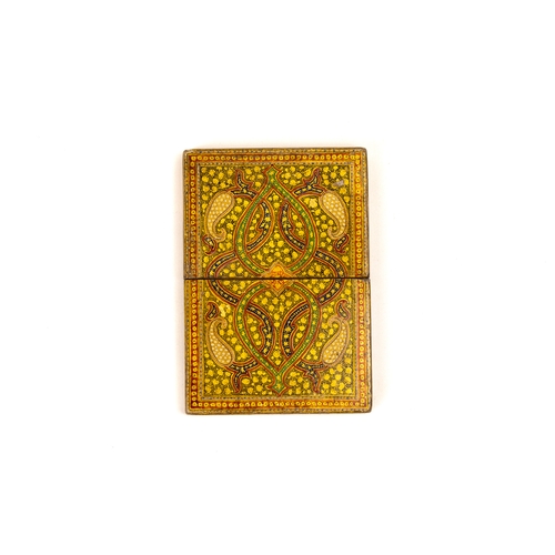 303 - An Islamic Kashmiri Paper Mache Card Holder from the 19th Century.

Approximately: 10x 7cm