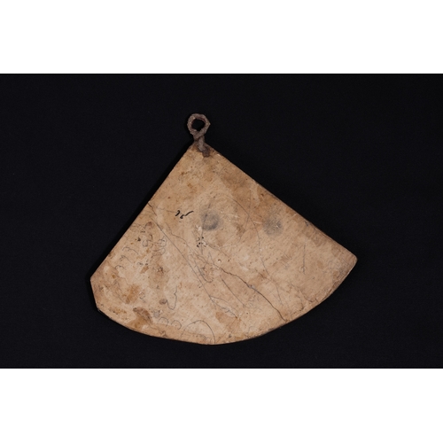 310 - An Islamic Triangular Paper Mache Qibla Indicator and Sundial.

L: Approximately 13.5cm