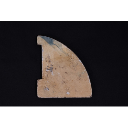 311 - An Islamic Triangular Paper Mache Qibla Indicator and Sundial.

L: Approximately 18cm