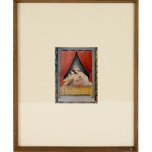 417 - An Indian Erotic Miniature.

With Frame: Approximately 39x30cm