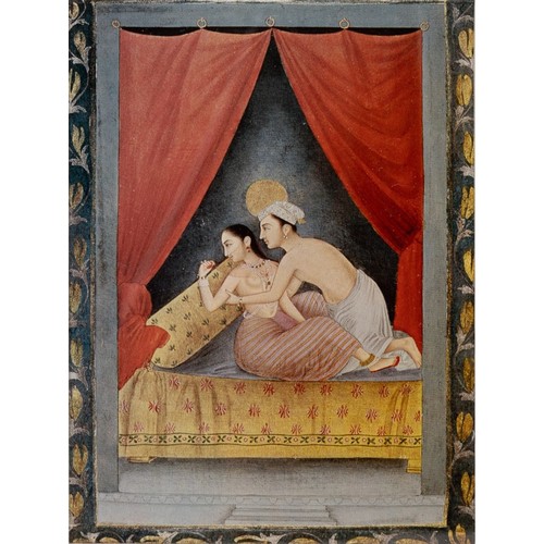 417 - An Indian Erotic Miniature.

With Frame: Approximately 39x30cm