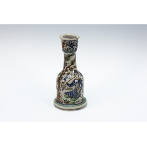 320 - An Islamic Qajar Ceramic Vase from the 19th Century Depicting a Men Sitting in a Field.

H: Approxim... 