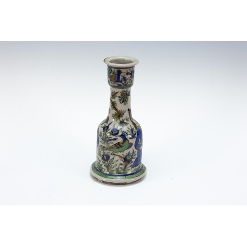 320 - An Islamic Qajar Ceramic Vase from the 19th Century Depicting a Men Sitting in a Field.

H: Approxim... 