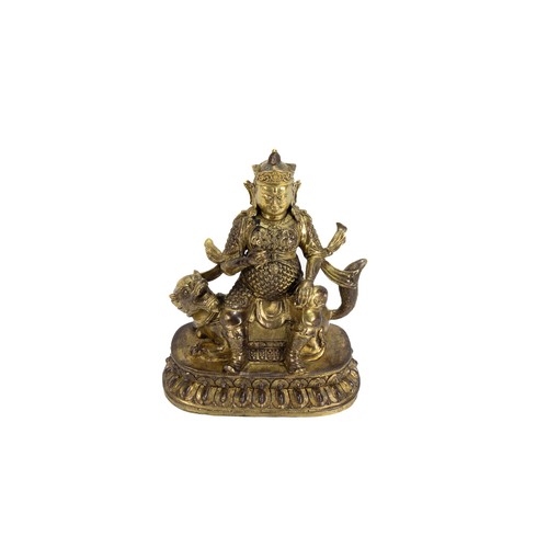 256 - A Tibetan Buddha Statue in the Form of Jambhala from the 19th Century.

H: Approximately 22cm