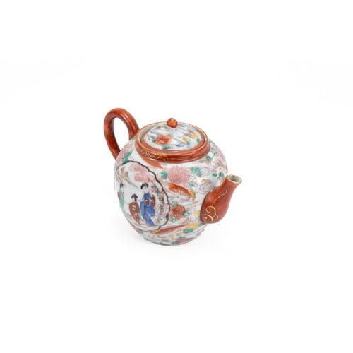 70 - A Japanese Porcelain Tea Pot Depicting 3 Women & Floral Patterns.

H: Approximately 12cm