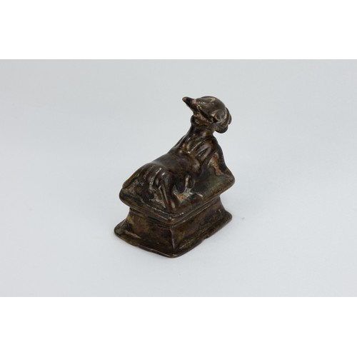 118 - An Indian Copper Figure of Nandi Sacred Cow from the 19th Century.

H: Approximately 9cm