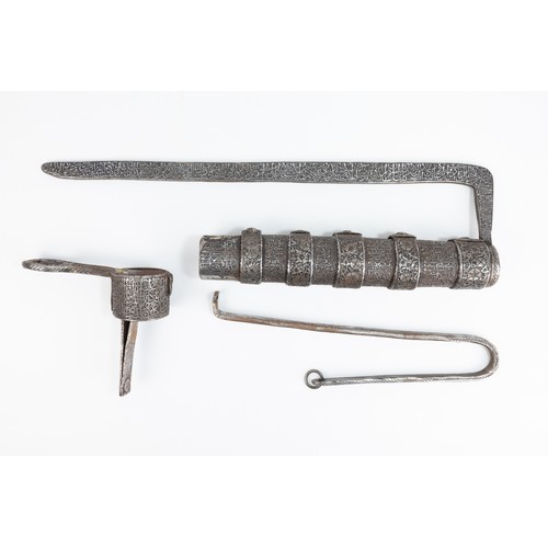 184 - An Islamic Large Iron Lock with Intricate Islamic Calligraphy and Floral Patterned Carvings.

L: App... 