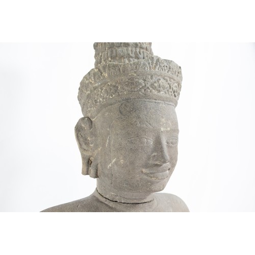 287 - A Cambodian Statue of Vishnu from the 10th Century Pre-Angkor Period.

H: Approximately 82cm