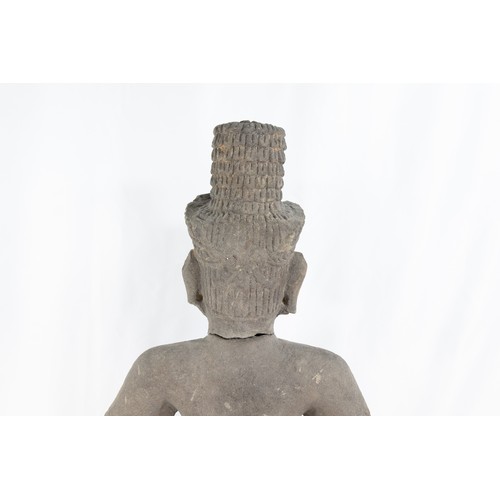 287 - A Cambodian Statue of Vishnu from the 10th Century Pre-Angkor Period.

H: Approximately 82cm